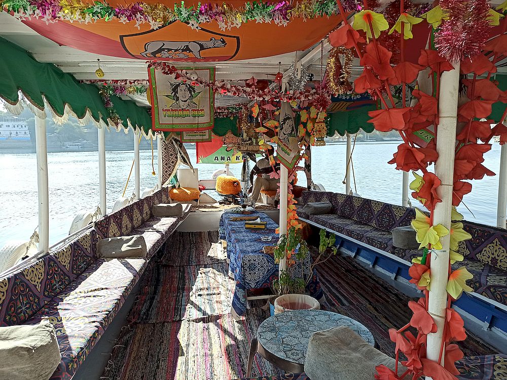 boating on the Nile around Aswan