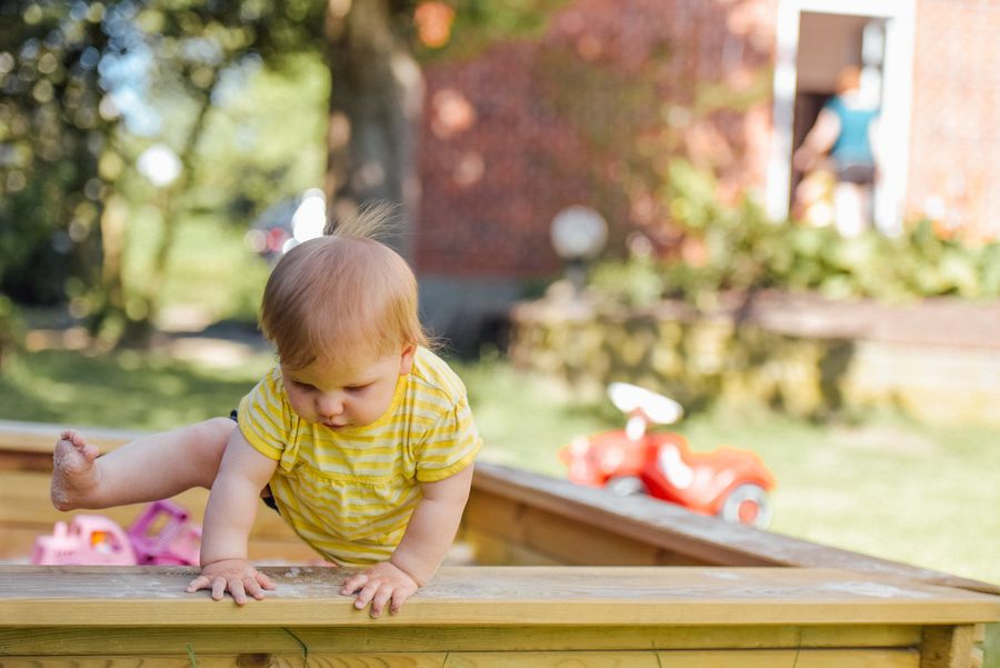 a child learning to walk
