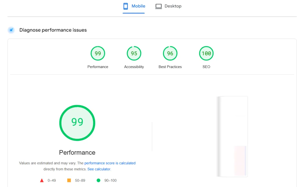 Speeding Up Websites to the Green Zone in Google PageSpeed 95+ Score