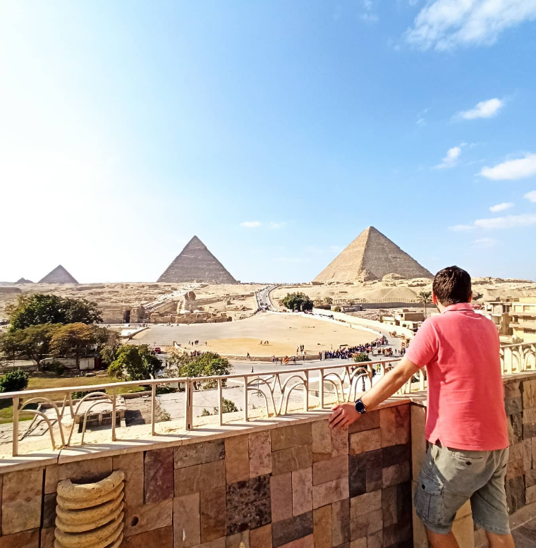 View of the Pyramids from the hotel window